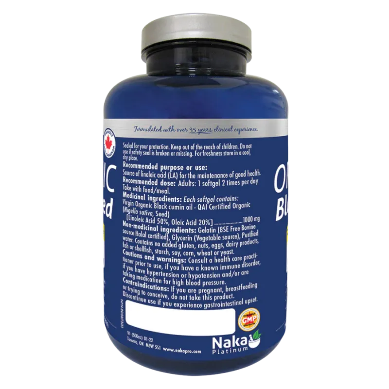 Naka 나카 플래티넘 유기농 블랙 씨드 1000 mg 90 소프트젤 | 매일 업데이트되는 특가 상품 | VITASHOP
