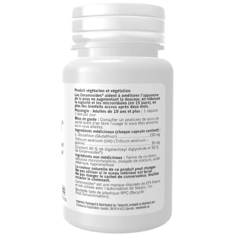 NOW Foods Peau saine au glutathione et céramosides, 30 Gélules Végétales | Prix imbattables, offres quotidiennes | VITASHOP
