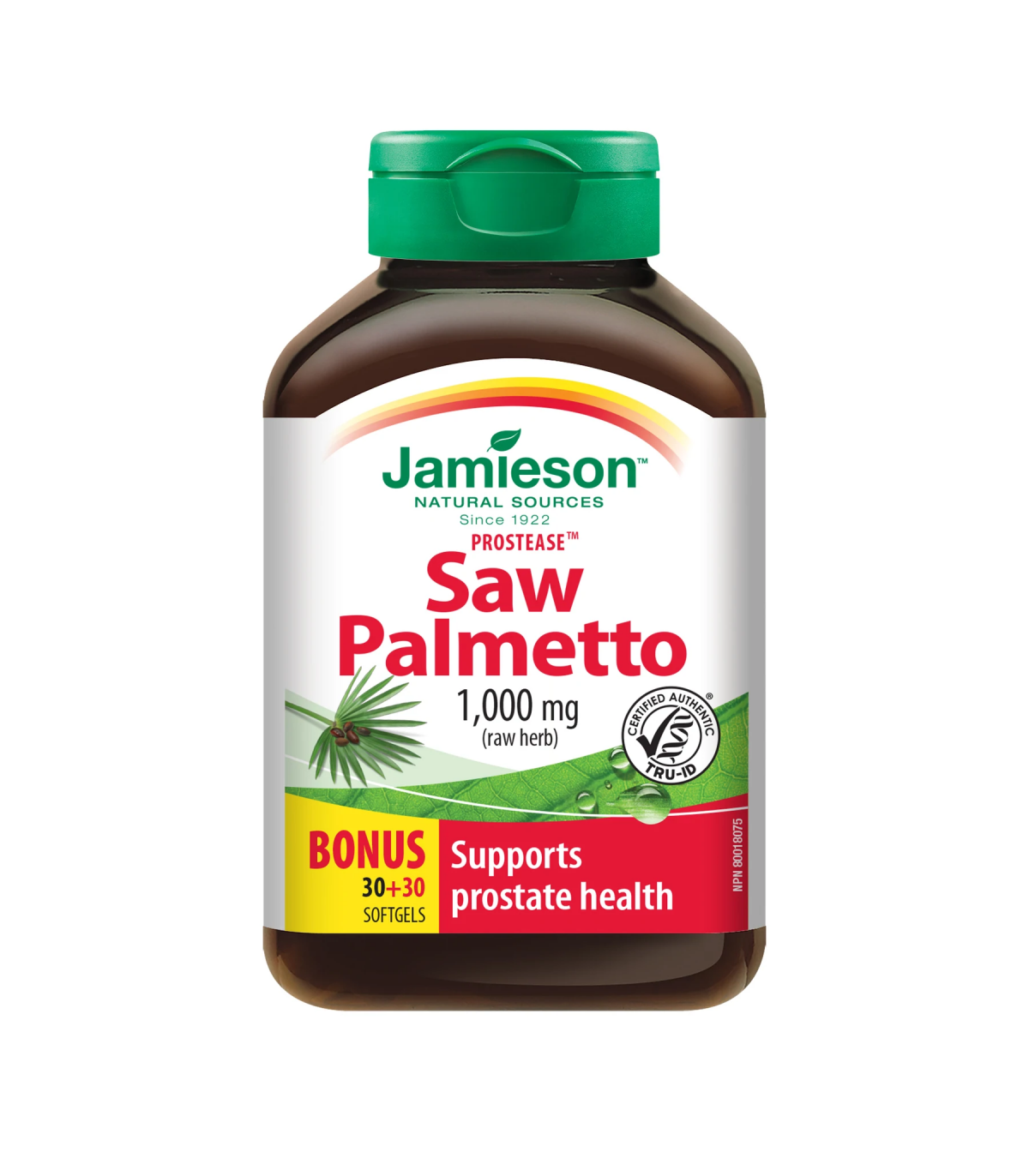 Jamieson Prostease Saw Palmetto 1,000 mg 30+30 Softgels | 每天不同折扣, 全网最低价格 | 种类齐全的保健品店铺 VITASHOP, 只有你想不到, 没有你买不到 !