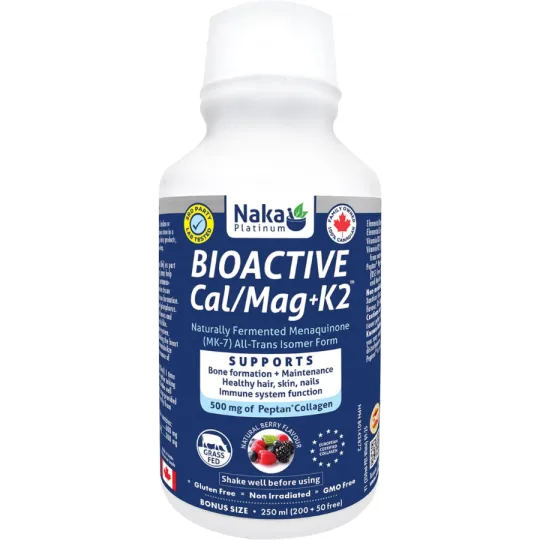 Naka Platinum Bioactive Cal/Mag + K2 250 mL | Prix imbattables, offres quotidiennes | VITASHOP