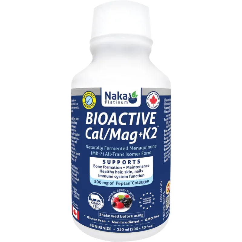 Naka Platinum Bioactive Cal/Mag + K2 250 mL | Prix imbattables, offres quotidiennes | VITASHOP