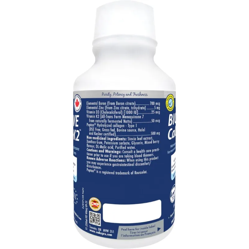 Naka Platinum Bioactive Cal/Mag + K2 250 mL | Prix imbattables, offres quotidiennes | VITASHOP