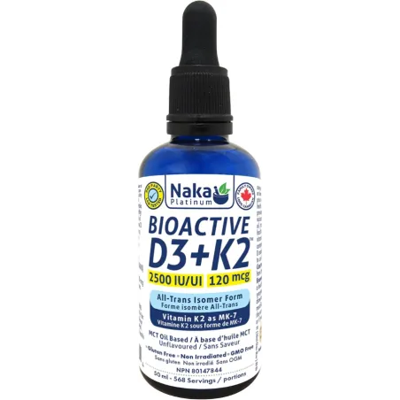 NAKA Platinum BioActive D3+K2 in MCT Oil 2500IU 50mL | Unbeatable Prices, Daily Deals | VITASHOP