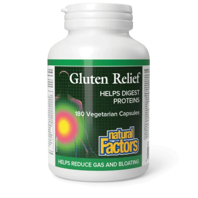Natural Factors Gluten Relief, 180 Vegetarian Capsules | Unbeatable Prices, Daily Deals | VITASHOP
