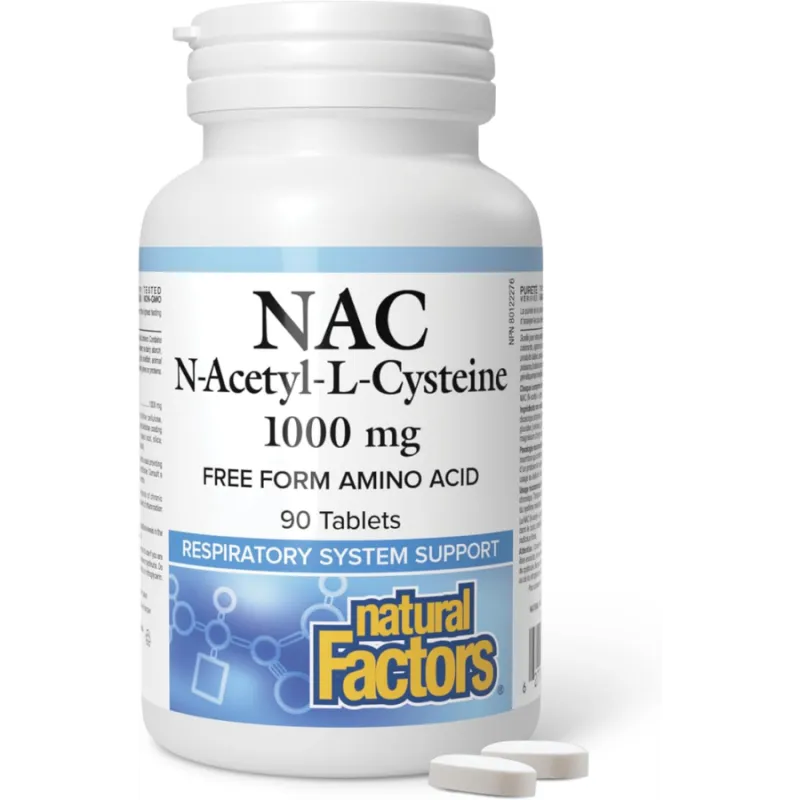 Natural Factors N-Acetyl-L-Cysteine 1000 mg 90 Tablets | Unbeatable Prices, Daily Deals | VITASHOP