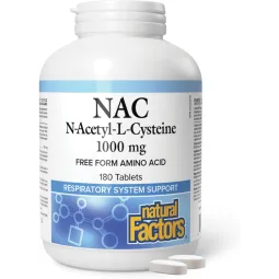 Natural Factors N-Acetyl-L-Cysteine 1000 mg 180 Tablets | Unbeatable Prices, Daily Deals | VITASHOP