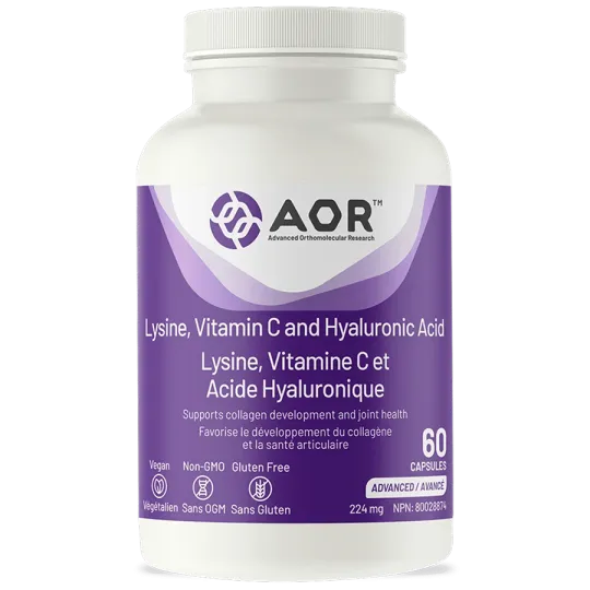 Lysine, vitamine C et acide hyaluronique, 60 gélules | Safest & Easiest Shopping Vitamins Online | VITASHOP