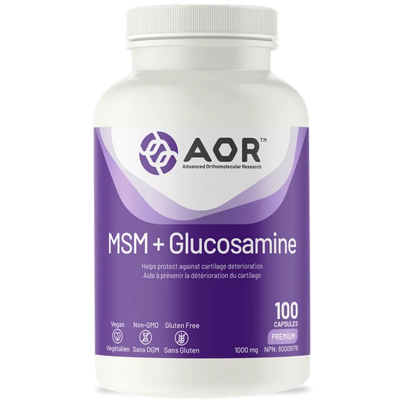 AOR MSM + Glucosamine, 100 Capsules | Unbeatable Prices, Daily Deals | VITASHOP