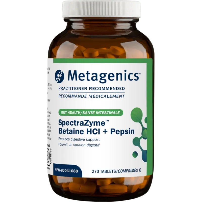 Metagenics SpectraZyme Bétaïne HCl + Pepsine 270 Comprimés | Prix imbattables, Offres quotidiennes | VITASHOP