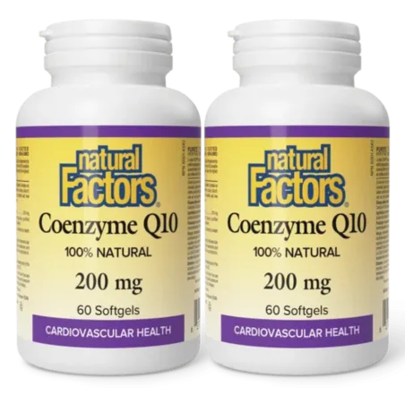 Natural Factors [2 for Deal] Coenzyme Q10 200 mg, 60 Softgels | Unbeatable Prices, Daily Deals | VITASHOP
