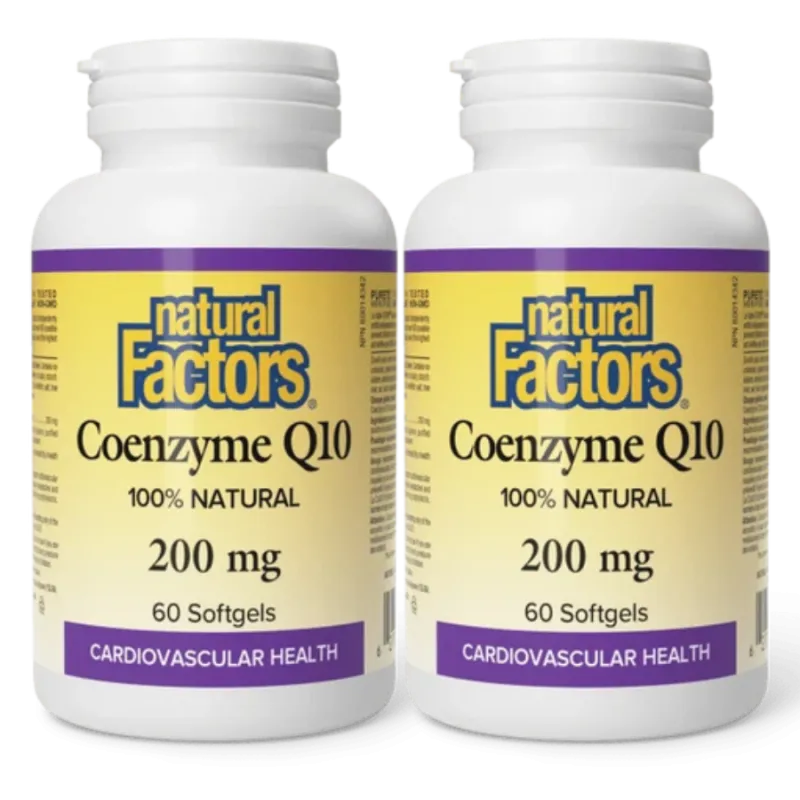 Natural Factors [2 for Deal] Coenzyme Q10 200 mg, 60 Softgels | Unbeatable Prices, Daily Deals | VITASHOP