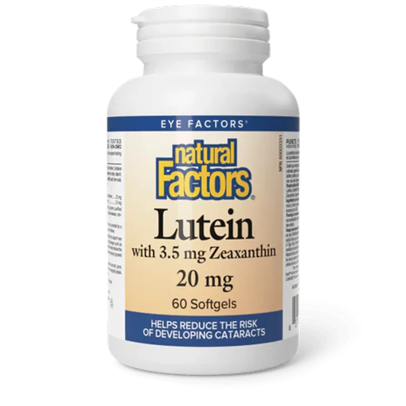 Natural Factors Lutein 20 mg, 60 Softgels | Unbeatable Prices, Daily Deals | VITASHOP