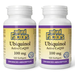 Natural Factors [2 for Deal]Ubiquinol Active CoQ10 100 mg, 120 Softgels | Unbeatable Prices, Daily Deals | VITASHOP
