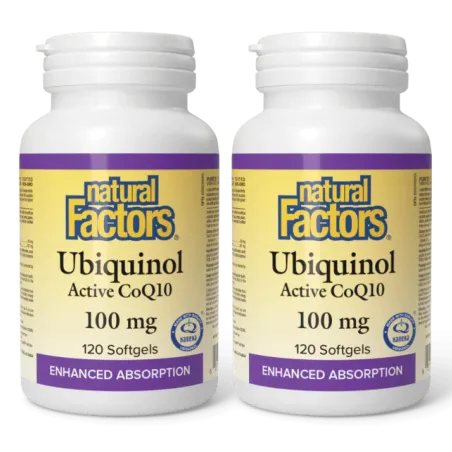 Natural Factors [2 for Deal]Ubiquinol Active CoQ10 100 mg, 120 Softgels | Unbeatable Prices, Daily Deals | VITASHOP