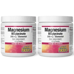 Natural Factors [2 for Deal] Magnesium Bisglycinate Pure 200 mg 120 g | Unbeatable Prices, Daily Deals | VITASHOP