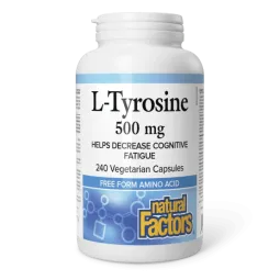 Natural Factors L-Tyrosine 500mg, 240 Capsules Végétariennes | Prix imbattables, offres quotidiennes | VITASHOP