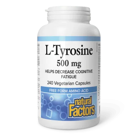 Natural Factors L-Tyrosine 500mg, 240 Vegetarian Capsules | Unbeatable Prices, Daily Deals | VITASHOP