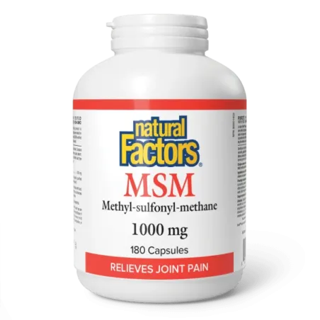 Natural Factors MSM Methyl-sulfonyl-methane 1000 mg, 180 Capsules | Unbeatable Prices, Daily Deals | VITASHOP