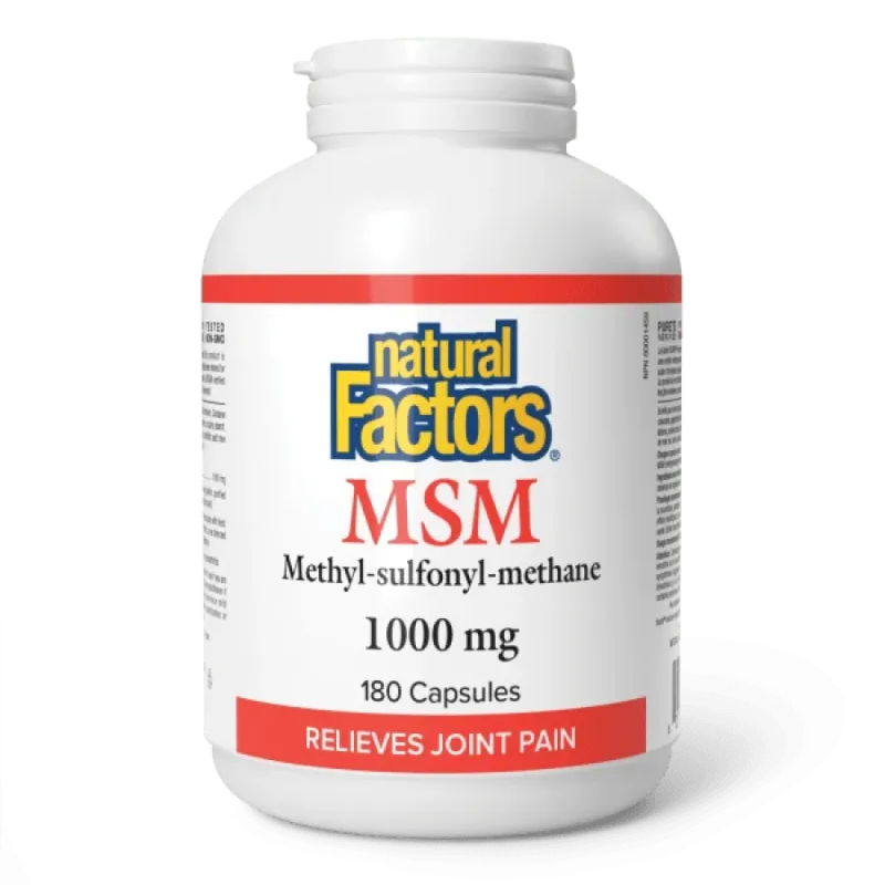 Natural Factors MSM Methyl-sulfonyl-methane 1000 mg, 180 Capsules | Unbeatable Prices, Daily Deals | VITASHOP