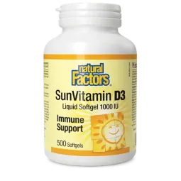 SunVitamin D3 Softgels 1000 IU 500 Softgels | Safest & Easiest Shopping Vitamins Online | VITASHOP