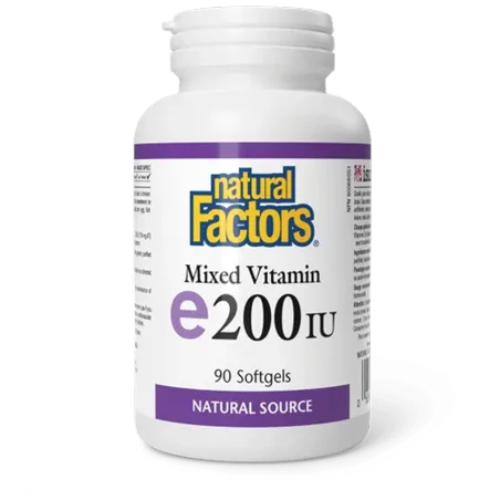 Natural Factors 내추럴 팩터스 혼합 비타민 E 200 IU 천연 소스, 90 소프트젤 | 매일 업데이트되는 특가 상품 | VITASHOP