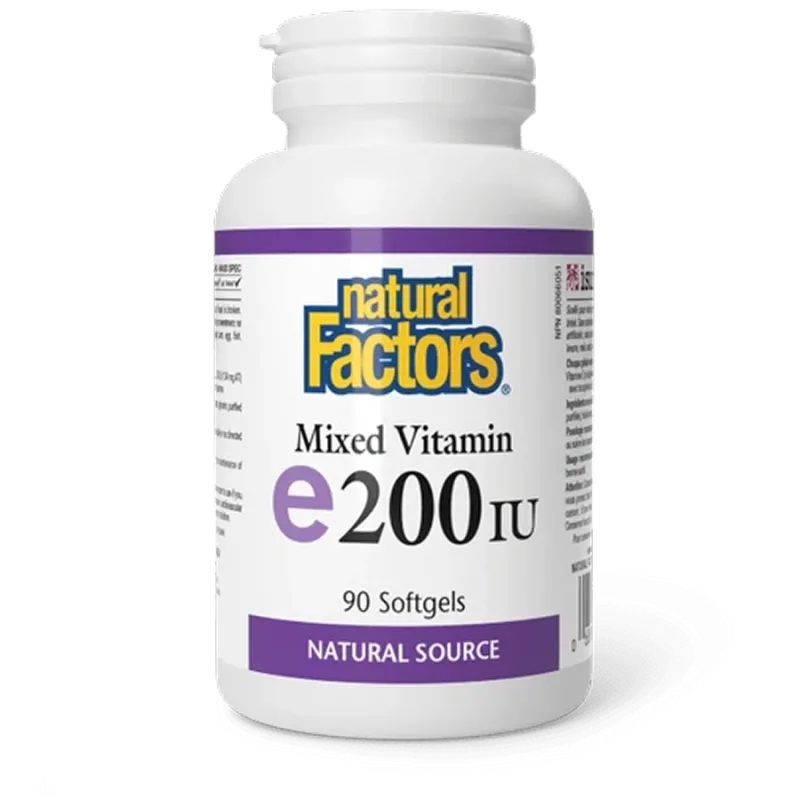 Vitamine E mélangée 200 UI Source Naturelle, 90 Softgels | Safest & Easiest Shopping Vitamins Online | VITASHOP