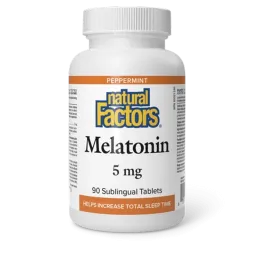 Natural Factors 내추럴 팩터스 멜라토닌 5 mg 페퍼민트, 90 설하 정제 | 매일 업데이트되는 특가 상품 | VITASHOP