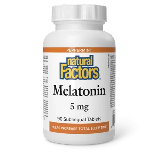 Natural Factors 내추럴 팩터스 멜라토닌 5 mg 페퍼민트, 90 설하 정제 | 매일 업데이트되는 특가 상품 | VITASHOP