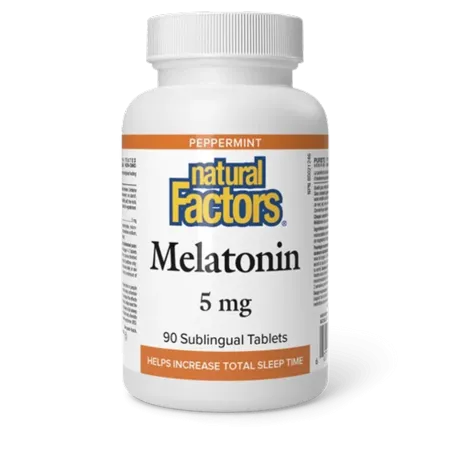 Natural Factors 내추럴 팩터스 멜라토닌 5 mg 페퍼민트, 90 설하 정제 | 매일 업데이트되는 특가 상품 | VITASHOP