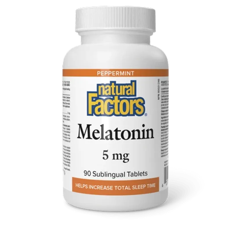 Natural Factors 내추럴 팩터스 멜라토닌 5 mg 페퍼민트, 90 설하 정제 | 매일 업데이트되는 특가 상품 | VITASHOP