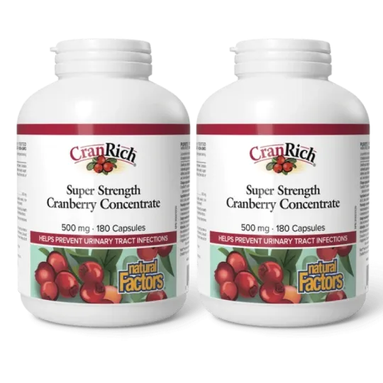 Natural Factors [2 for Deal] CranRich Super Strength Cranberry Concentrate 500 mg, 180 Capsules | Unbeatable Prices, Daily Deals