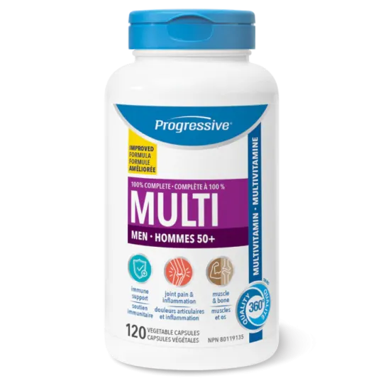 Progressive Nutritionals Multi Vitamins & Minerals for Men 50+ 120 Capsules | Unbeatable Prices, Daily Deals | VITASHOP