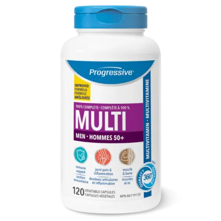 Progressive Nutritionals 프로그레시브 뉴트리션스 남성용 멀티 비타민 & 미네랄 50+ 120캡슐 | 매일 업데이트되는 특가 상품 | VITASHOP
