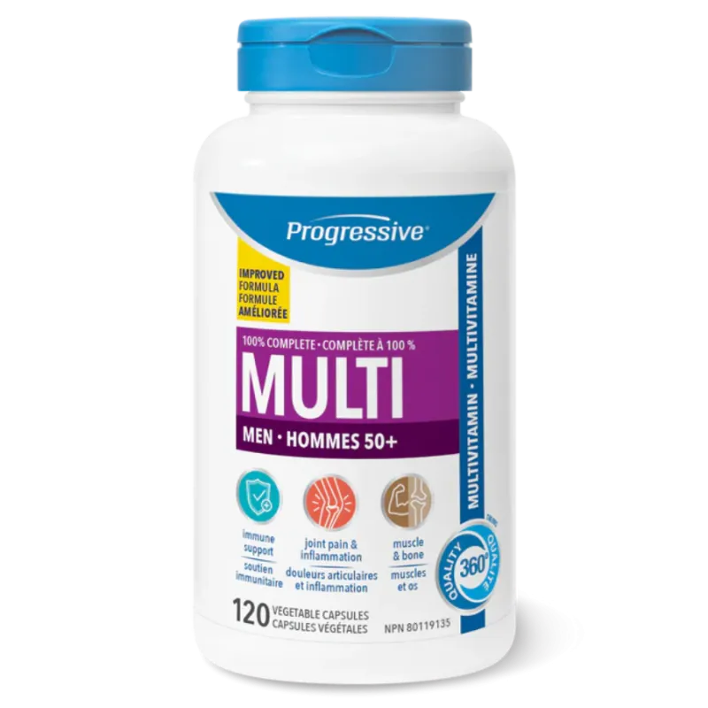 Progressive Nutritionals 适合 50+ 男性的多种维生素和矿物质 120 粒胶囊 | 每天不同折扣, 全网最低价格 | 种类齐全的保健品店铺 VITASHOP, 只有你想不到, 没有你买不到 !