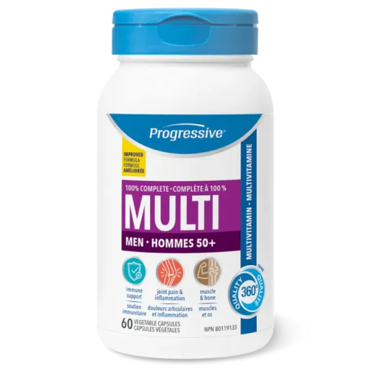 Progressive Nutritionals 프로그레시브 뉴트리션스 남성용 멀티 비타민 & 미네랄 50+ 60캡슐 | 매일 업데이트되는 특가 상품 | VITASHOP