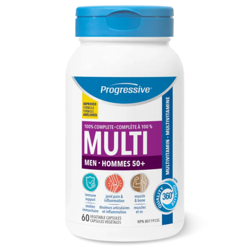 Progressive Nutritionals 프로그레시브 뉴트리션스 남성용 멀티 비타민 & 미네랄 50+ 60캡슐 | 매일 업데이트되는 특가 상품 | VITASHOP