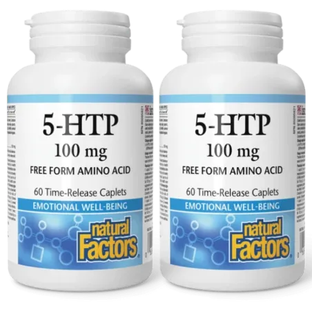 Natural Factors 5-HTP 100 mg, 60 Time-Release Caplets | Unbeatable Prices, Daily Deals | VITASHOP
