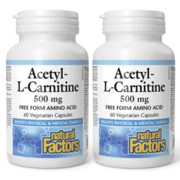 Natural Factors [2 for Deal] 乙酰-L-肉碱 500 毫克 60 粒植物胶囊 | 每天不同折扣, 全网最低价格 | 种类齐全的保健品店铺 VITASHOP, 只有你想不到, 没有你买不到 !