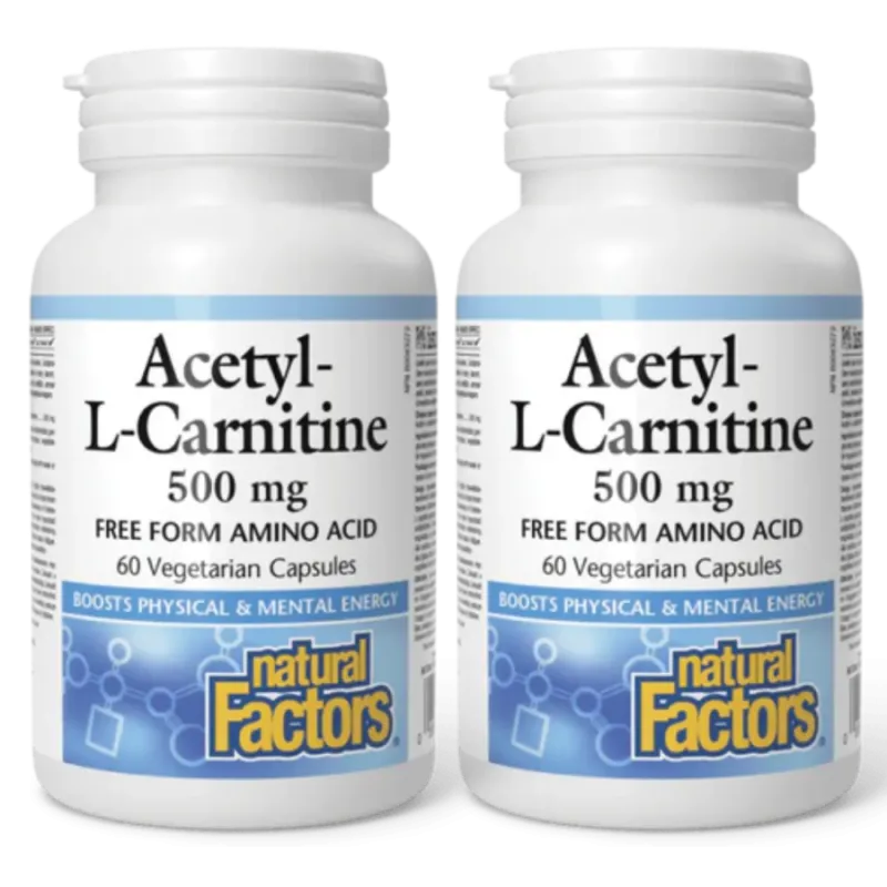 Acétyl-L-Carnitine 500 mg, 60 gélules végétariennes | Safest & Easiest Shopping Vitamins Online | VITASHOP