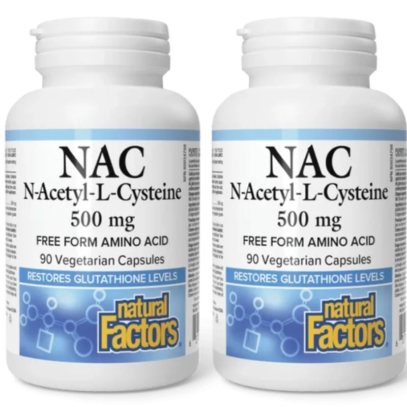 Natural Factors [2 for Deal] N-Acetyl-L-Cysteine 500 mg, 90 Vegetarian Capsules | Unbeatable Prices, Daily Deals | VITASHOP