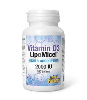 Natural Factors 维塔明 D3 LipoMicel 2000 IU 180 粒软胶囊 | 超值价格，每日优惠 | VITASHOP