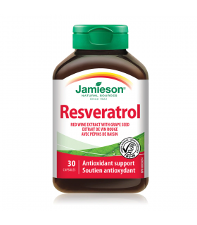Jamieson Resveratrol Red Wine Extract w Grape Seed 30 Capsules | Unbeatable Prices, Daily Deals | VITASHOP