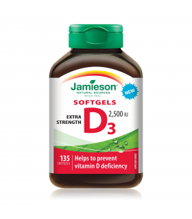 Jamieson Vitamin D3 Ex Strength 2,500 IU Gel 135 Softgels | Unbeatable Prices, Daily Deals | VITASHOP