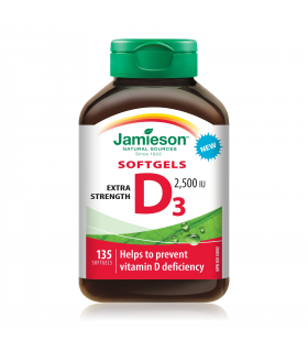 Jamieson 비타민 D3 Ex Strength 2,500 IU 겔 135 소프트젤 | 압도적인 가격, 데일리 특가 | VITASHOP