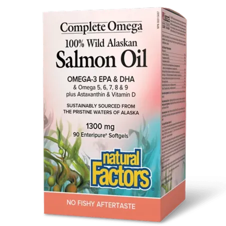 OmegaFactors Complete Omega 100% Huile de saumon sauvage d’Alaska 1300 mg | Safest & Easiest Shopping Vitamins Online | VITASHOP