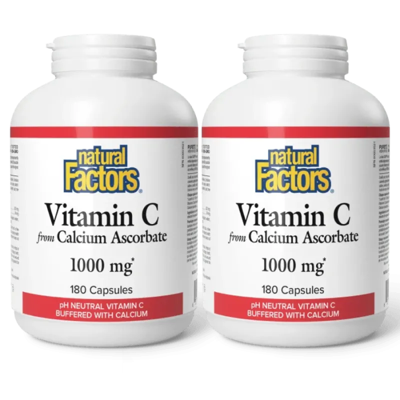 Vitamin C Calcium Ascorbate 1000 mg, 180 Capsules | Safest & Easiest Shopping Vitamins Online | VITASHOP