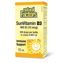 Natural Factors SunVitamin D3 Drops 400 IU, 15 mL | 每天不同折扣, 全网最低价格 | 种类齐全的保健品店铺 VITASHOP, 只有你想不到, 没有你买不到 !