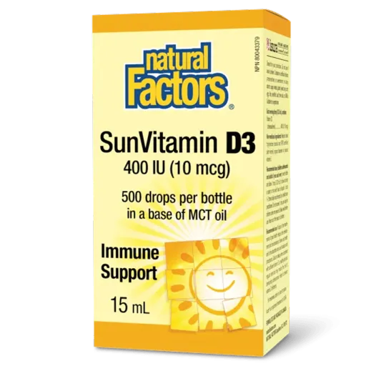 Natural Factors SunVitamin D3 Drops 400 IU, 15 mL | 每天不同折扣, 全网最低价格 | 种类齐全的保健品店铺 VITASHOP, 只有你想不到, 没有你买不到 !