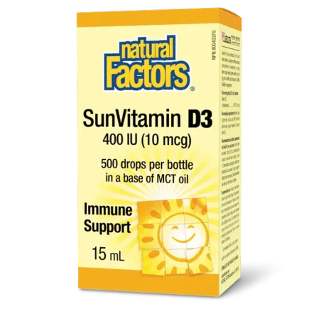 Natural Factors SunVitamin D3 Drops 400 IU, 15 mL | 每天不同折扣, 全网最低价格 | 种类齐全的保健品店铺 VITASHOP, 只有你想不到, 没有你买不到 !