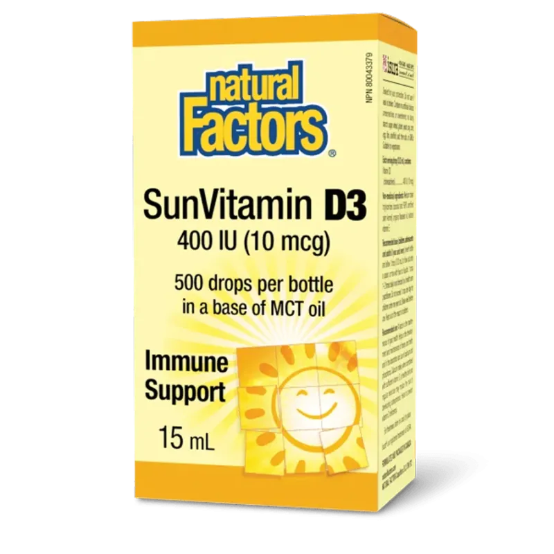 Natural Factors SunVitamin D3 Drops 400 IU, 15 mL | 每天不同折扣, 全网最低价格 | 种类齐全的保健品店铺 VITASHOP, 只有你想不到, 没有你买不到 !